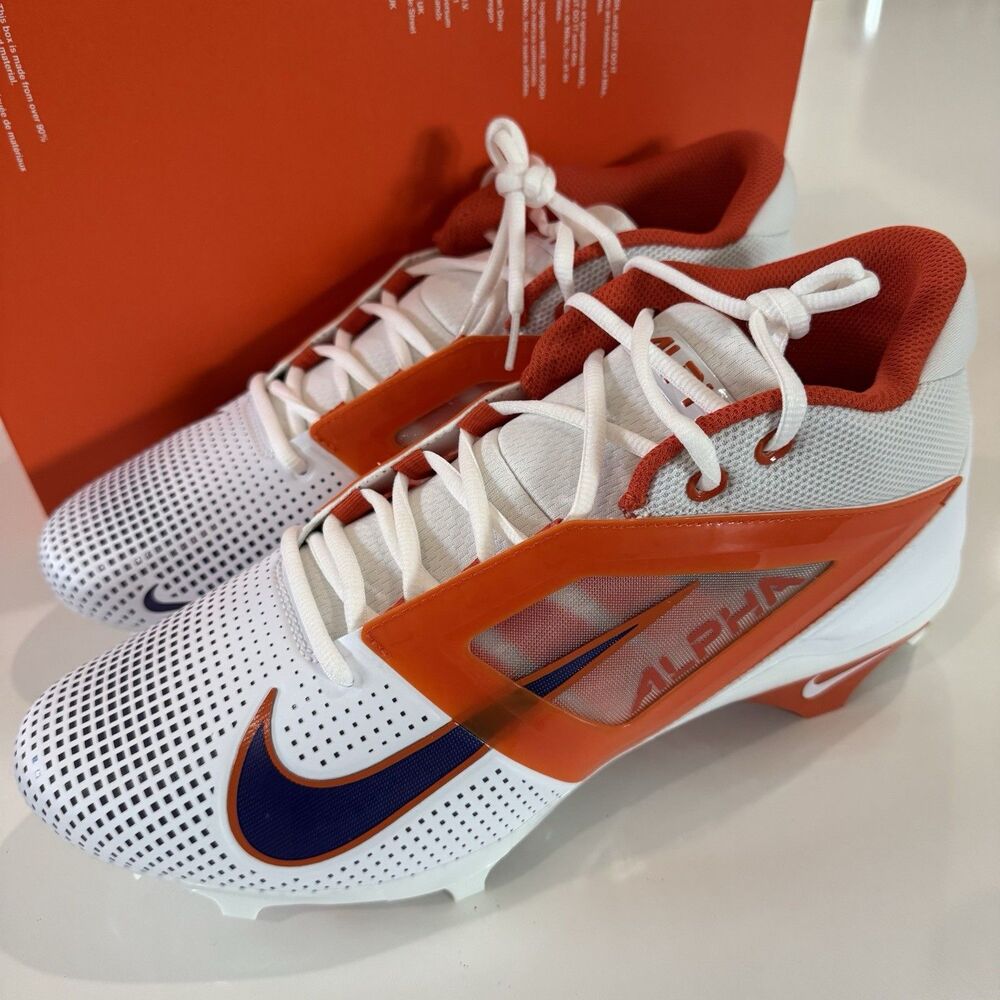 Nike Alpha Menace Pro 4 PE Clemson Tigers White Orange HF3438-101 Men Sz 12